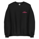 The Chronicle Embroidered Crewneck - Pink Text