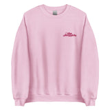 The Chronicle Embroidered Crewneck - Pink Text
